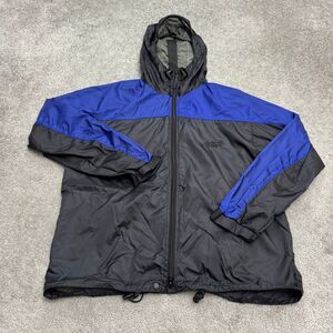 Jack Wolfskin Fast Motion Hooded Windbreaker Jacket Mens Medium Black Blue